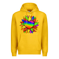 Lemon lgbtq color heart and sunflower Premium Hoodie - HRA Design Shop