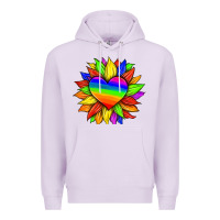 Lilac lgbtq color heart and sunflower Premium Hoodie - HRA Design Shop