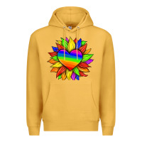 Mustard lgbtq color heart and sunflower Premium Hoodie - HRA Design Shop