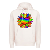 Pale Pink lgbtq color heart and sunflower Premium Hoodie - HRA Design Shop