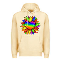 Pina Colada lgbtq color heart and sunflower Premium Hoodie - HRA Design Shop