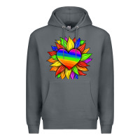 Rock lgbtq color heart and sunflower Premium Hoodie - HRA Design Shop