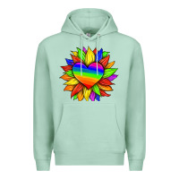 Seafoam lgbtq color heart and sunflower Premium Hoodie - HRA Design Shop