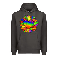 Smoke lgbtq color heart and sunflower Premium Hoodie - HRA Design Shop
