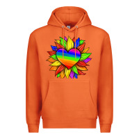 Carrot lgbtq color heart and sunflower Premium Hoodie - HRA Design Shop