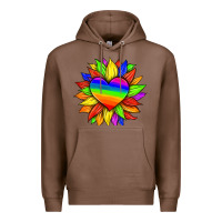 Chestnut lgbtq color heart and sunflower Premium Hoodie - HRA Design Shop