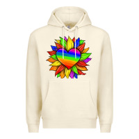 Sandshell lgbtq color heart and sunflower Premium Hoodie - HRA Design Shop