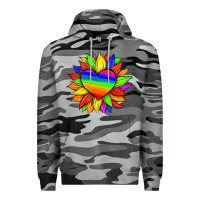 Slate Camo lgbtq color heart and sunflower Premium Hoodie - HRA Design Shop