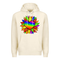 Tofu lgbtq color heart and sunflower Premium Hoodie - HRA Design Shop