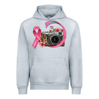 Heather Grey floral cancer ribbon vintage camera Urban Hoodie - FaDigitalArtStudio