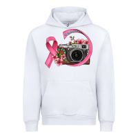 White floral cancer ribbon vintage camera Urban Hoodie - FaDigitalArtStudio
