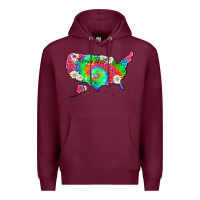 Burgundy lgbtq america map Premium Hoodie - HRA Design Shop