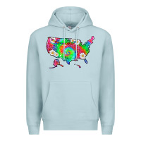 Blue Mist lgbtq america map Premium Hoodie - HRA Design Shop