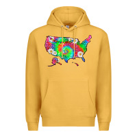 Mustard lgbtq america map Premium Hoodie - HRA Design Shop