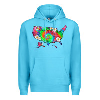 Ocean Blue lgbtq america map Premium Hoodie - HRA Design Shop
