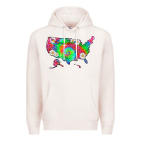 Pale Pink lgbtq america map Premium Hoodie - HRA Design Shop