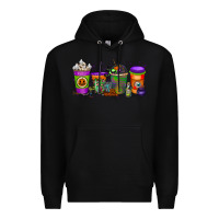 Black Halloween Coffee Drink Premium Hoodie - RacoonDesign