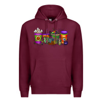 Burgundy Halloween Coffee Drink Premium Hoodie - RacoonDesign