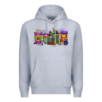 Heather Grey Halloween Coffee Drink Premium Hoodie - RacoonDesign