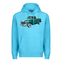 Ocean Blue western truck left 34 view Premium Hoodie - FaDigitalArtStudio
