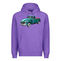 Purple western truck left 34 view Premium Hoodie - FaDigitalArtStudio