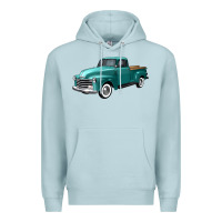Blue Mist western truck left 34 view Premium Hoodie - FaDigitalArtStudio