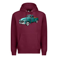 Burgundy western truck left 34 view Premium Hoodie - FaDigitalArtStudio
