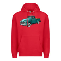 Red western truck left 34 view Premium Hoodie - FaDigitalArtStudio