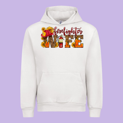Firefighter Wife With Hat Sunflowers Urban Hoodie Designed By Hra Design Shop