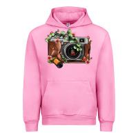 Fuchsia Pink floral eucalyptus film roll vintage camera Urban Hoodie - FaDigitalArtStudio