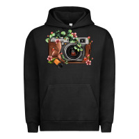 Pigment Black floral eucalyptus film roll vintage camera Urban Hoodie - FaDigitalArtStudio