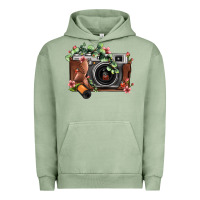 Pigment Oil Green floral eucalyptus film roll vintage camera Urban Hoodie - FaDigitalArtStudio