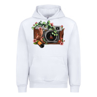 White floral eucalyptus film roll vintage camera Urban Hoodie - FaDigitalArtStudio