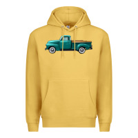 Antique Gold western truck left side view Premium Hoodie - FaDigitalArtStudio