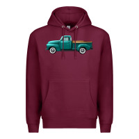 Burgundy western truck left side view Premium Hoodie - FaDigitalArtStudio