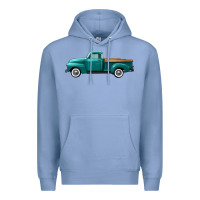 Colony Blue western truck left side view Premium Hoodie - FaDigitalArtStudio