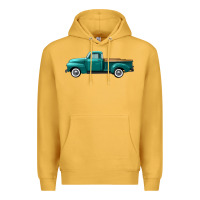 Mustard western truck left side view Premium Hoodie - FaDigitalArtStudio