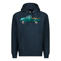 Navy western truck left side view Premium Hoodie - FaDigitalArtStudio