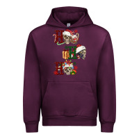 Mauve Wine ho ho ho skull Urban Hoodie - FaDigitalArtStudio