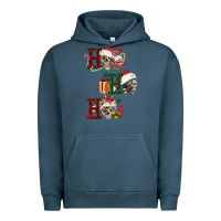Pigment Midnight Navy ho ho ho skull Urban Hoodie - FaDigitalArtStudio