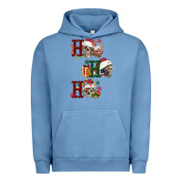 Pigment Pebble Blue ho ho ho skull Urban Hoodie - FaDigitalArtStudio