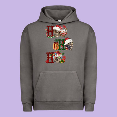 Ho Ho Ho Skull Urban Hoodie Designed By Fadigitalartstudio