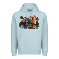 Blue Mist halloween farm animals truck Premium Hoodie - RacoonDesign