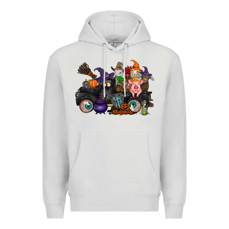 Halloween Farm Animals Truck Premium Hoodie by RacoonDesign | Teevron