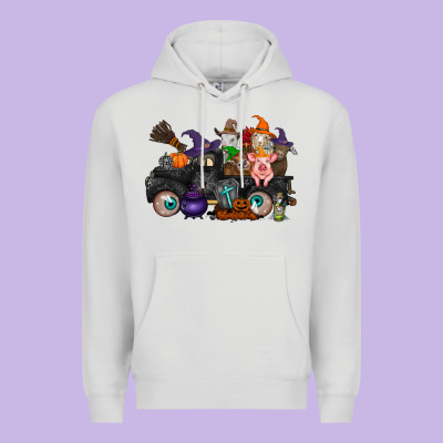 Halloween Farm Animals Truck Premium Hoodie Designed By Racoondesign