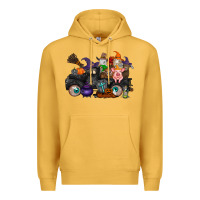 Mustard halloween farm animals truck Premium Hoodie - RacoonDesign