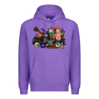 Purple halloween farm animals truck Premium Hoodie - RacoonDesign