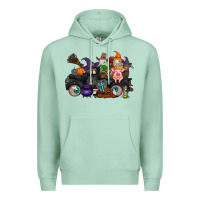 Seafoam halloween farm animals truck Premium Hoodie - RacoonDesign