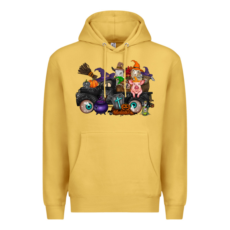 Halloween Farm Animals Truck Premium Hoodie by RacoonDesign | Teevron
