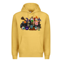 Antique Gold halloween farm animals truck Premium Hoodie - RacoonDesign